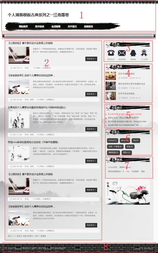 【编程开发】Django个人博客开发(四)前端模板及静态页面设计